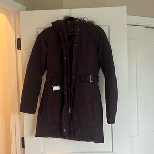 North face parka insulated jacket with belt buckle - size XS